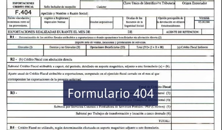 Formulario 404 ARBA